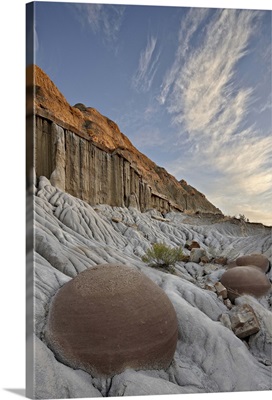 Cannon Ball Concretions in the badlands, Theodore Roosevelt National Park, North Dakota