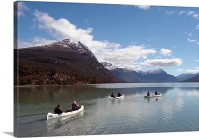 Canoeing at Tierra del Fuego National Park, near Ushuaia, Argentina