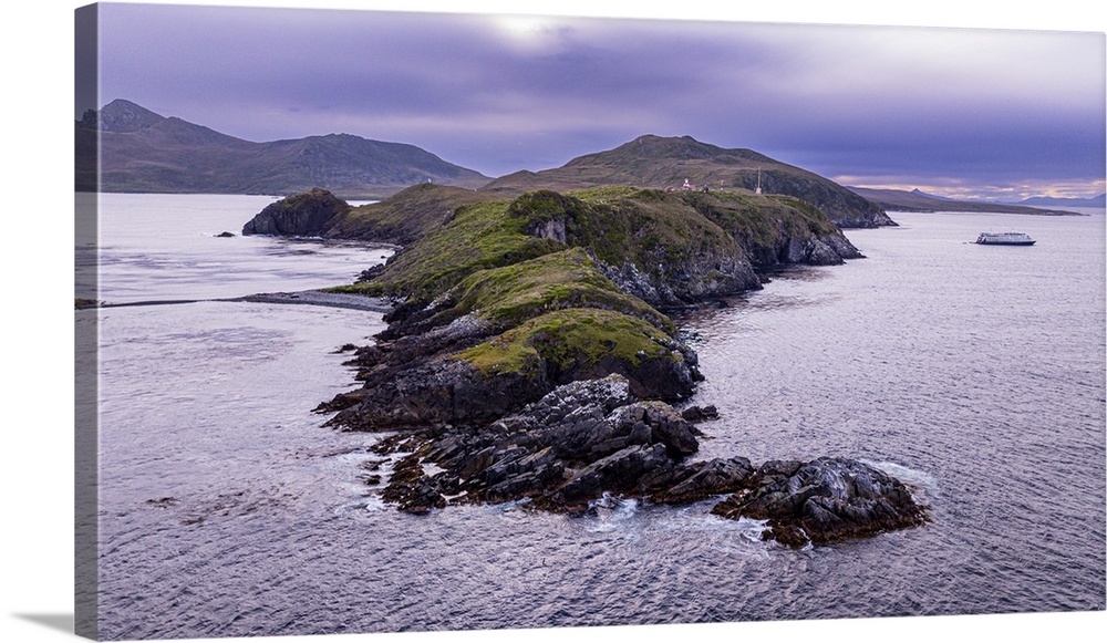 Aerial of Cape Horn, southern most point in South America, Hornos island, Tierra del Fuego, Chile, South America