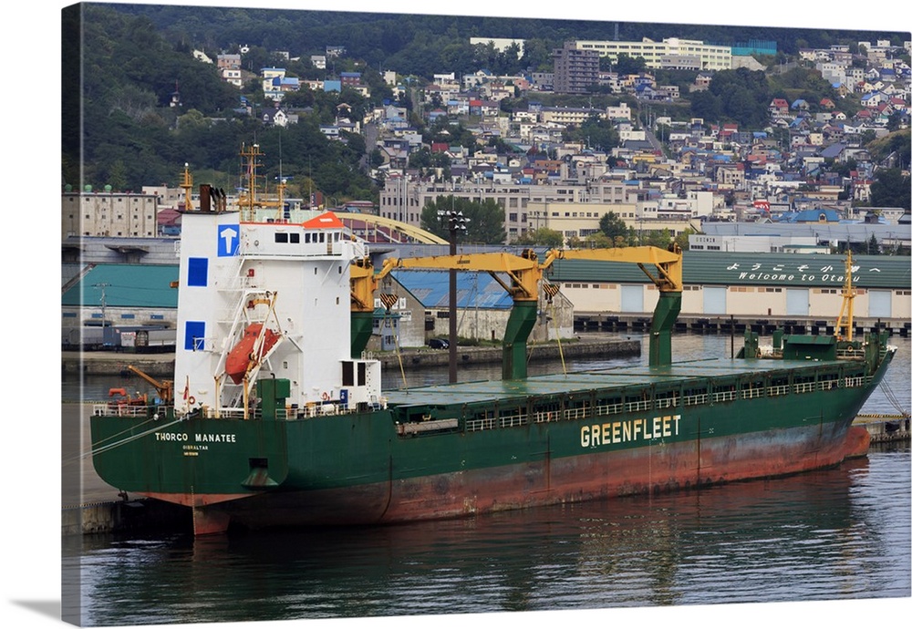 Cargo ship, Otaru Port, Hokkaido Prefecture, Japan, Asia