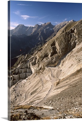Carrara marble quarry near Antona in Apuane Alps, Tuscany, Italy, Europe