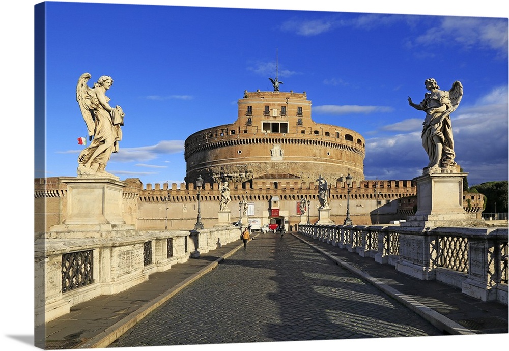 Castel Sant'Angelo Castle with Ponte Sant'Angelo Bridge, Rome, Lazio, Italy