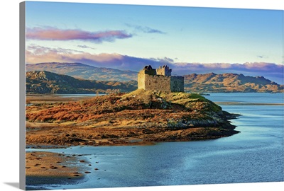 Castle Tioram on coastal island Eilean Tioram where River Shiel and Loch Moidart meet