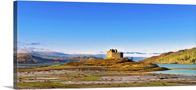 Castle Tioram on coastal island Eilean Tioram where River Shiel and Loch Moidart meet.