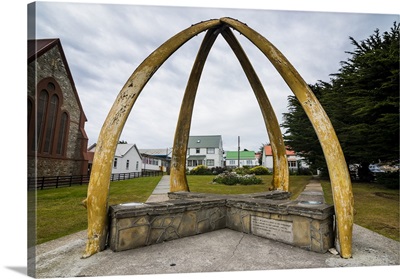 Cathedral and Whalebone Arch, Stanley, capital of the Falkland Islands