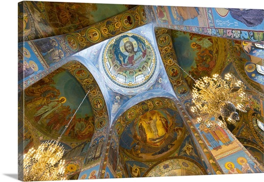 Ceiling Of The Church On The Spilled Blood St Petersburg