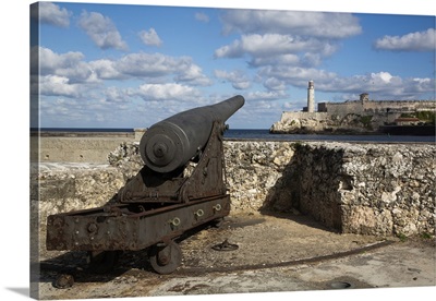 Centuries Old Cannon And Castillo Morro, Havana Old Town, Havana, Cuba