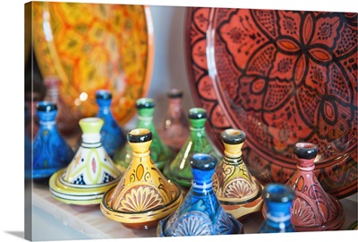 Ceramics for sale, Essaouira, formerly Mogador, Morocco, Africa