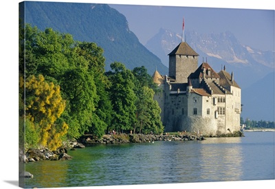 Chateau de Chillon, Montreux, Lake Geneva, Swiss Riviera, Switzerland