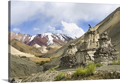 Chortens At The Ebtrance Of The Rumbak Valley, Hemis National Park, India