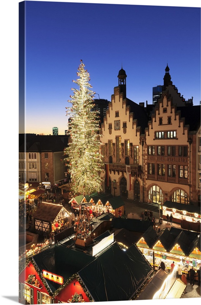 Christmas fair at Roemer, Roemerberg square, Frankfurt, Hesse, Germany, Europe