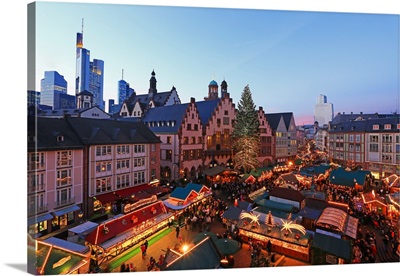 Christmas Fair on Roemerberg Square, Frankfurt am Main, Hesse, Germany