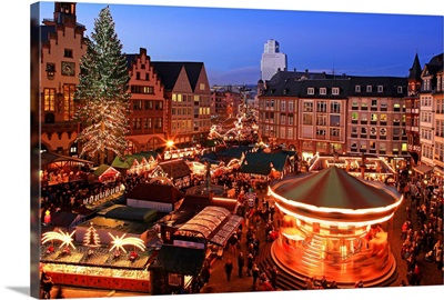 Christmas Fair on Roemerberg Square, Frankfurt am Main, Hesse, Germany