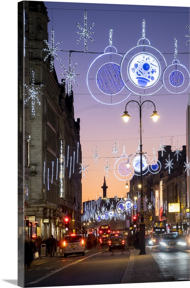 Christmas lights on The Strand, London, England