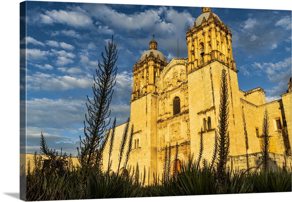 Church of Santo Domingo de Guzman at sunset, Oaxaca, Mexico, North America