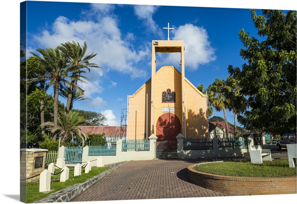 Church, Oranjestad, in the capital of St. Eustatius, Statia, Netherland Antilles, West Indies, Caribbean