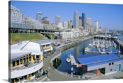City skyline and waterfront, Seattle, Washington State