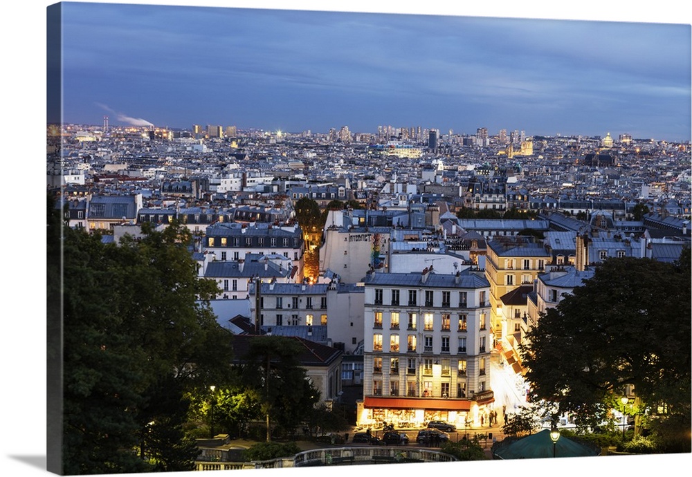 City skyline from Montmartre, Paris, France, Europe