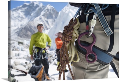 Climbers Test Their Gear At Everest Base Camp, Khumbu Region, Himalayas, Nepal