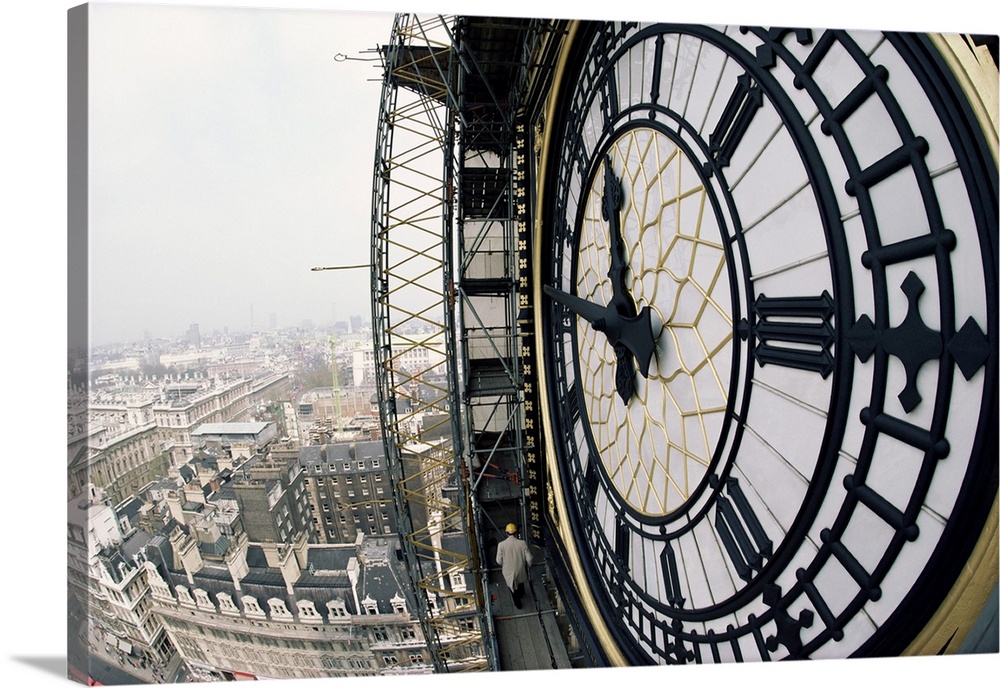 Close-up of the clock face of Big Ben, Houses of Parliament, Westminster, London, England, United Kingdom, Europe