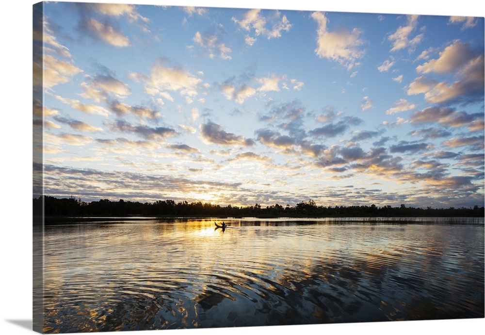 Clouds at sunset, Pangalanes Lakes canal system, Tamatave, Madagascar, Africa