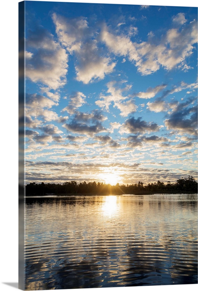 Clouds at sunset, Pangalanes Lakes canal system, Tamatave, Madagascar, Africa