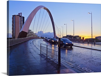 Clyde Arc at sunset, Glasgow, Scotland