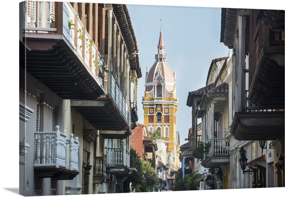 Colonial architecture in the UNESCO World Heritage Site area, Cartagena, Colombia