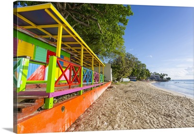 Colourful Beach Hut, Speightstown, St. Peter, Barbados, West Indies, Caribbean