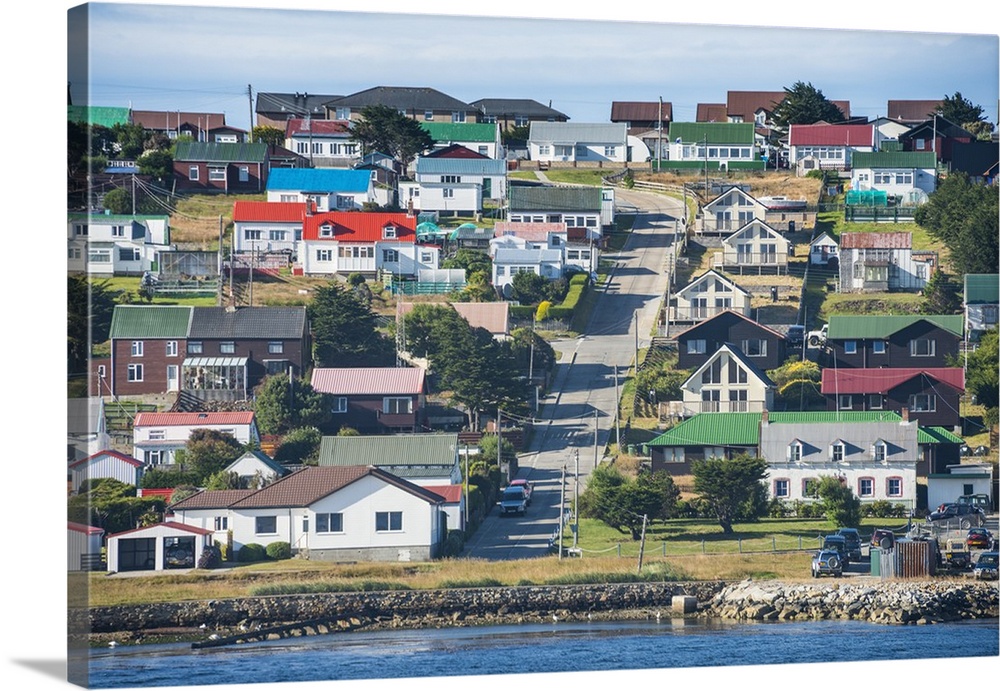 Colourful houses, Stanley, capital of the Falkland Islands, South America