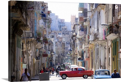Congested street in Havana Centro, Havana, Cuba
