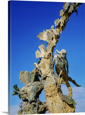 Coral Reefs Monument At The Waterfront Of San Miguel De Cozumel, Quintana Roo, Mexico