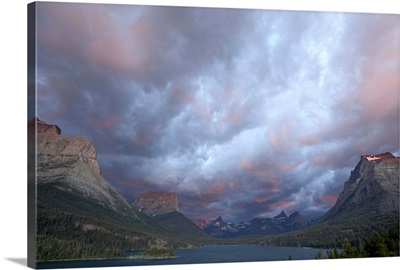 Coulds at dawn, St. Mary Lake, Glacier National Park, Montana