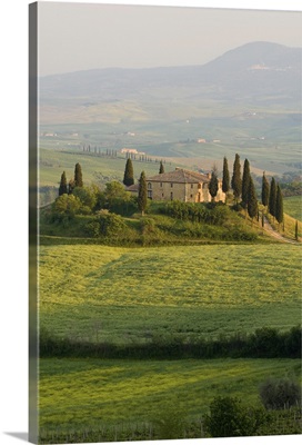 Country house, Il Belvedere, San Quirico d'Orcia, Val d'Orcia, Tuscany, Italy