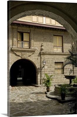 Courtyard of Casa Manila, classic Filipino house, Intramuros, Manila, Philippines