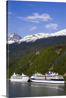 Cruise ships docked in Skagway, Southeast Alaska, United States of America
