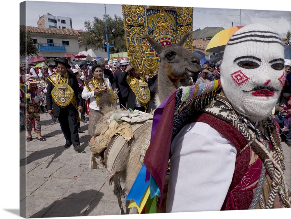 Dancers and audience at the San Jacinto fiesta in Cusco, Peru