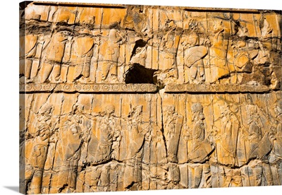 Detail from relief of 100 soldiers on a door jamb of the Palace of 100 Columns, Iran