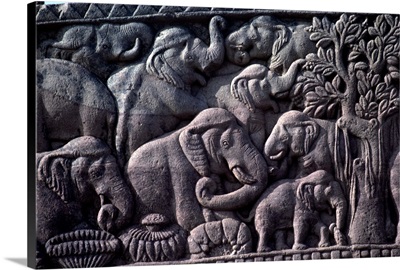 Detail of South Gate of the Great Stupa, Sanchi, India,