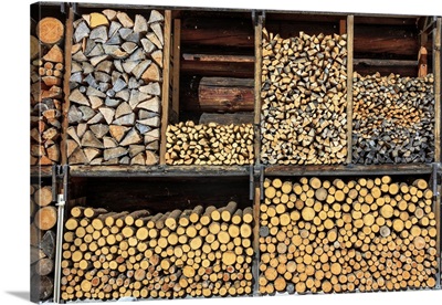 Details of firewood stack, Switzerland