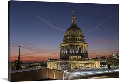 Dome of St. Pauls Cathedral from One New Change shopping mall, London, England