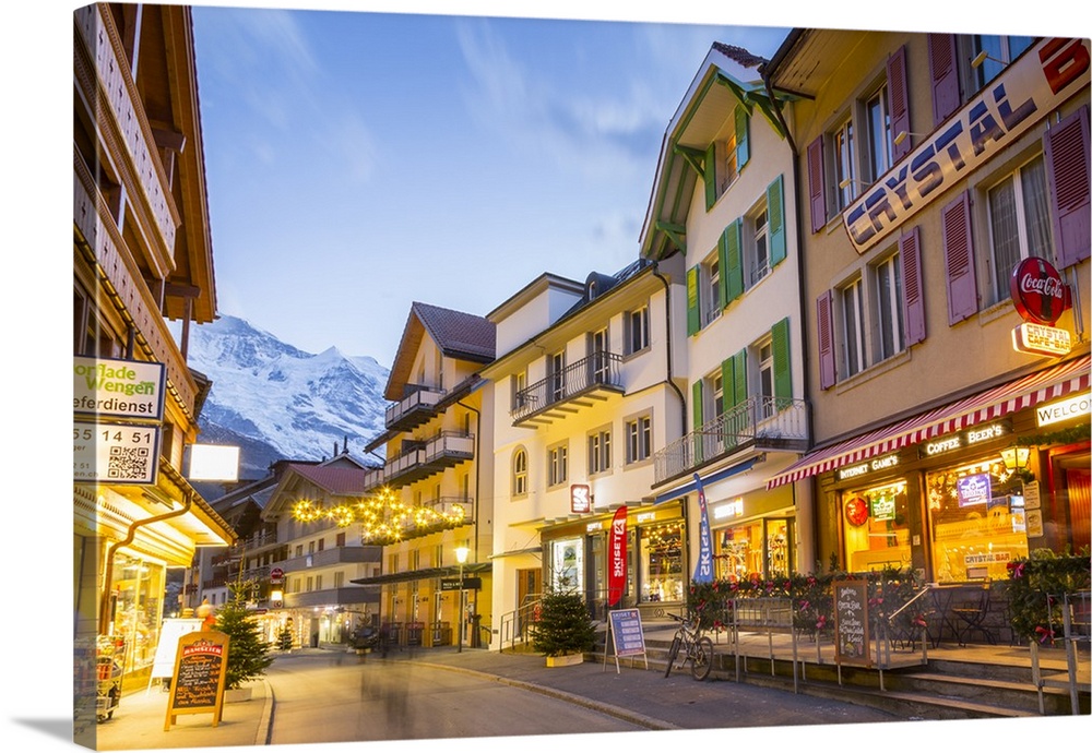 Dorfstrasse in Wengen, Jungfrau region, Bernese Oberland, Swiss Alps, Switzerland, Europe