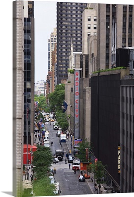 Down 50th Street towards Radio City Music Hall, Manhattan, New York City, New York