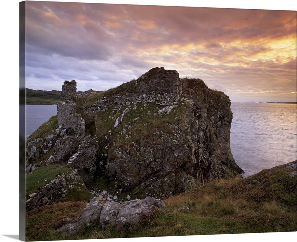 Dunscaith Castle ruins, Isle of Skye, Inner Hebrides, Scotland Wall Art