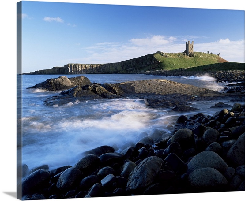 Dunstanburgh Castle, a National Trust property, Northumberland, England Wall Art, Canvas Prints