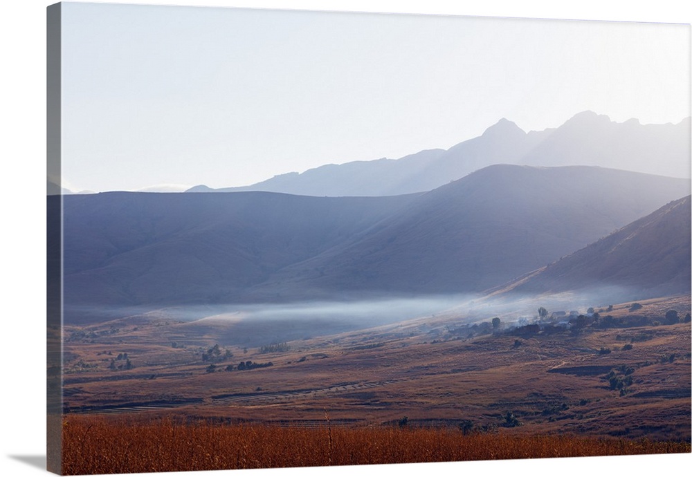 Early morning mist, Tsaranoro Valley, Ambalavao, central area, Madagascar, Africa