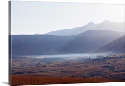 Early morning mist, Tsaranoro Valley, Ambalavao, central area, Madagascar