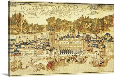 Early panorama of Venice, Sansovino Library, Venice, Italy