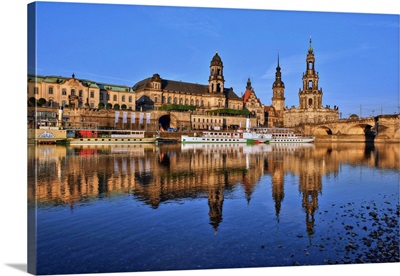 Elbe River and Old Town skyline, Dresden, Saxony, Germany