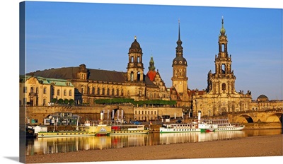 Elbe River and Old Town skyline, Dresden, Saxony, Germany
